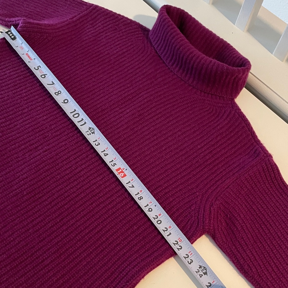 Ann Taylor Oversized Ribbed Mock Neck Cashmere Sweater Boxy Chunky Knit Medium - Picture 9 of 10